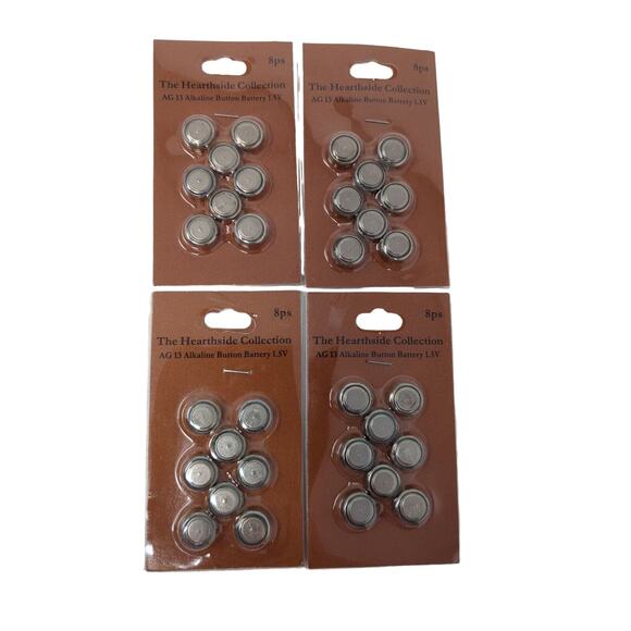 AG 13 Alkaline Button Batteries 1.5 V Lot of Four 8 Pcs Packs - Picture 1 of 3